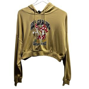 Charlotte Russe Graphic Cropped Hoodie keep growing love one another size XL